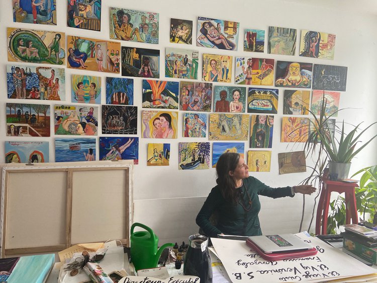 Marisa Cornejo in her studio Espace Kügler, Geneva. Photo: Kasia Grabska