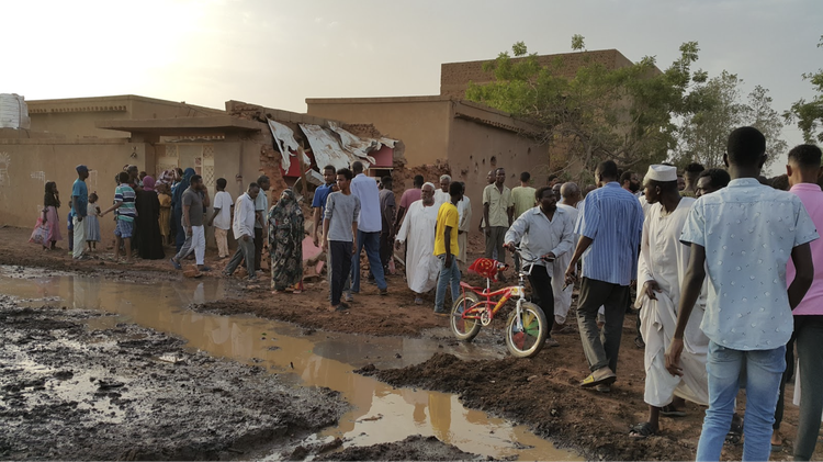 Photo by Mozafar Ramadan from his neighbourhood in Khartoum after an airstrike, May 2023