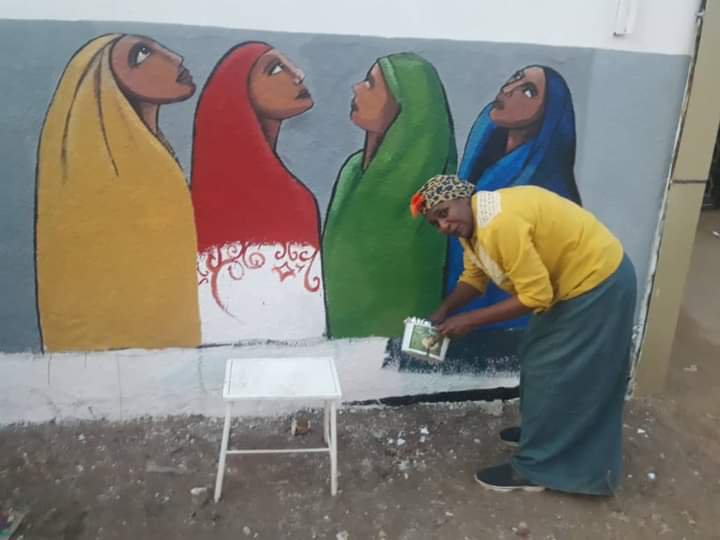 Mural on the walls of Khartoum club (Oxfam organsiation, 2020)